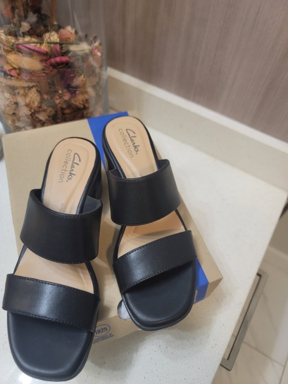 Clarks Collection Leather Heeled Sandals Jaylan Dusk Black 7 M New NIB - Picture 5 of 8